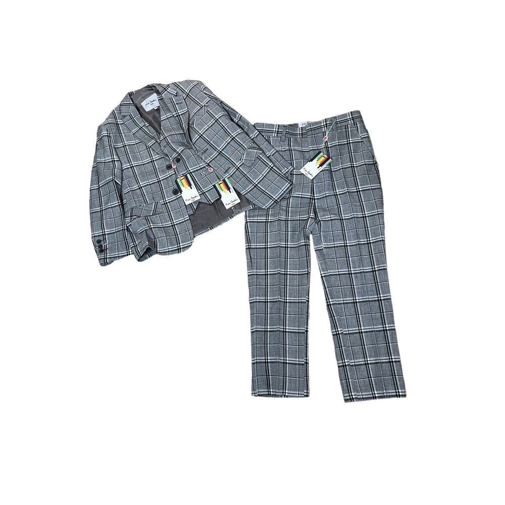Pierre Cardin Gray Plaid Kids Matching Set